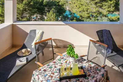 Balkon ili terasa u objektu Apartman Vesna Uvala Makarac Milna