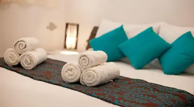 Krevet ili kreveti u jedinici u objektu Apartments Mediterranea with heated pool
