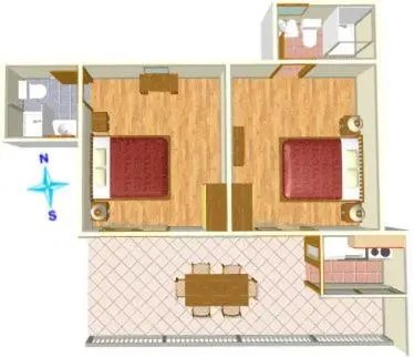Tlocrt objekta Rooms Raos