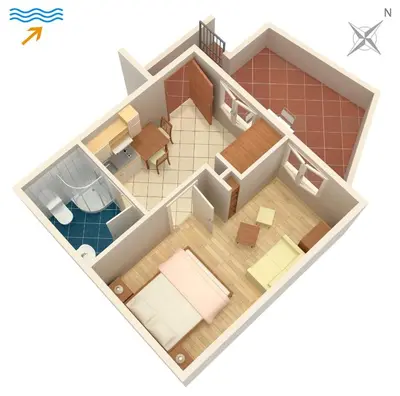 Tlocrt objekta Apartment Postira 2913b
