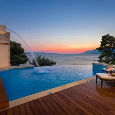Luxury seafront villa Brela Pride with heated pool