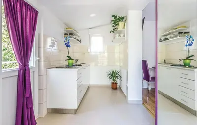Kuhinja ili čajna kuhinja u objektu One-Bedroom Apartment In Ostrvica