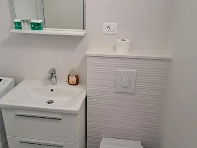Kupaonica u objektu Beach seaview apartment