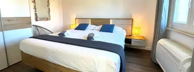 Krevet ili kreveti u jedinici u objektu Vila Vera Seafront Apartments