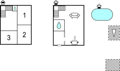 Tlocrt objekta Three-Bedroom Holiday Home In Slime