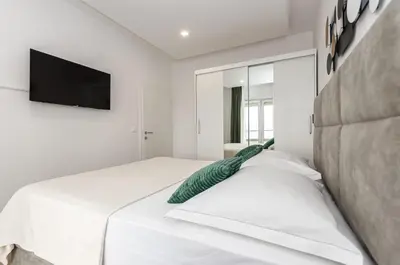 Krevet ili kreveti u jedinici u objektu Luxury apartments and penthouse M&A Vojnovic Duće Omiš