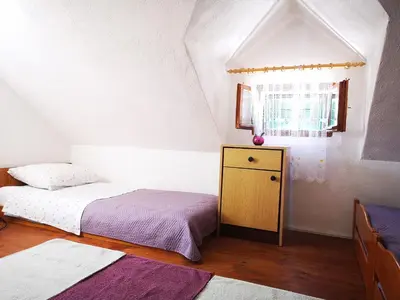 Krevet ili kreveti u jedinici u objektu Vacation House, PARKING INCLUDED, Lovrecina