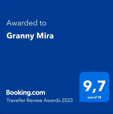 Certifikat, nagrada, logo ili neki drugi dokument izložen u objektu Granny Mira
