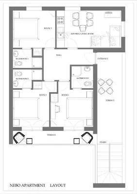 Tlocrt objekta Apartments Divna