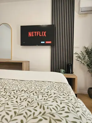 Krevet ili kreveti u jedinici u objektu Lendas Apartments & Rooms