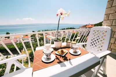 Balkon ili terasa u objektu Studio Apartment in Duce with Sea View, Terrace, Air Conditioning, Wi-Fi (4167-2)