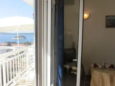 Balkon ili terasa u objektu Studio Apartment in Hvar Town with Sea View, Balcony, Air Conditioning, Wi-Fi (3666-1)