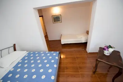 Krevet ili kreveti u jedinici u objektu Apartment in Duce with sea view, terrace, air conditioning, Wi-Fi (132-10)