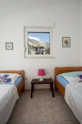 Krevet ili kreveti u jedinici u objektu Apartment in Duce with sea view, balcony, air conditioning, Wi-Fi (132-3)
