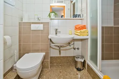 Kupaonica u objektu Luxury Bellavista Amazing sea Holidays with Private Beach & Parking