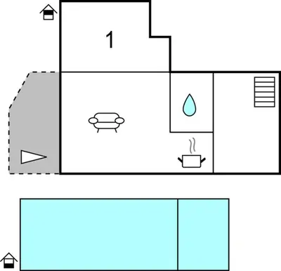 Tlocrt objekta One-Bedroom Apartment In Podstrana