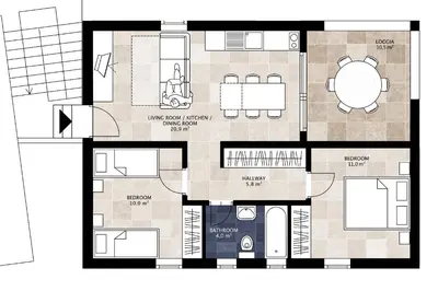 Tlocrt objekta Apartments Kala mendula