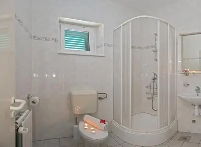 Kupaonica u objektu Apartment in Bol with Seaview, Terrace, Air condition, WIFI (3758-2)