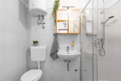 Kupaonica u objektu Waterview Apartments w pool