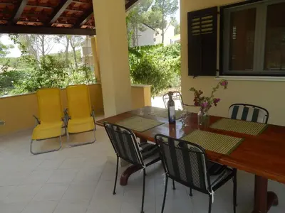 Popločani dio dvorišta ili vanjski dio objekta Apartments Mimose