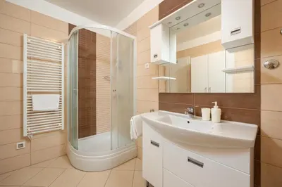 Kupaonica u objektu VILLA MILLA with private pool, jacuzzi, sauna, gym, max. 8 person