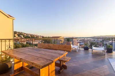 Balkon ili terasa u objektu Sea View Apartments with jaccuzzi