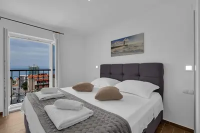 Krevet ili kreveti u jedinici u objektu Ivan Sea View Apartment