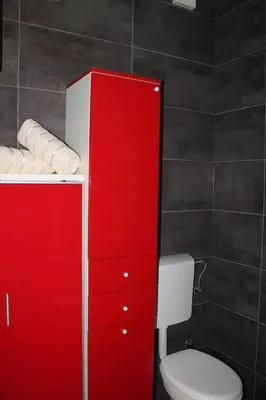 Kupaonica u objektu Entire home with a swimming pool for 12 in Marusici