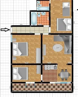 Tlocrt objekta Apartment Stipe