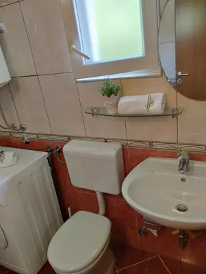 Kupaonica u objektu Apartment in Pisak with sea view, balcony, air conditioning, Wi-Fi (4871-4)