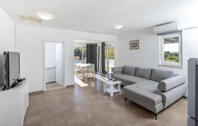 TV i/ili zabavni centar u objektu Nane Garden house with heated pool