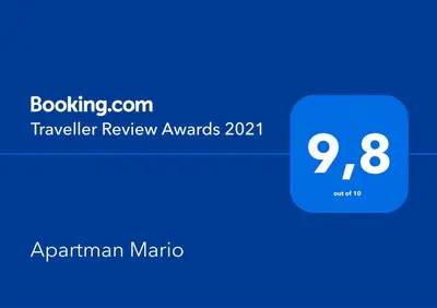 Certifikat, nagrada, logo ili neki drugi dokument izložen u objektu Apartman Mario
