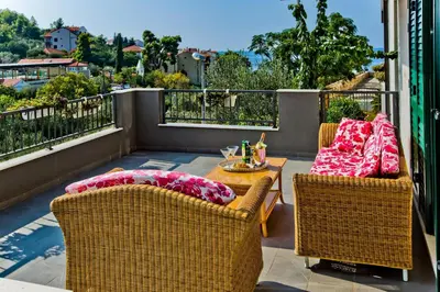 Balkon ili terasa u objektu ISLAND HVAR LUXE Holiday Villa Maslina with Beach