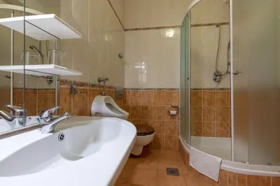 Kupaonica u objektu Apartment Aria with private heated pool