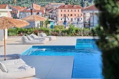 Bazen u objektu Hvar luxury Villa and pool with view in heart of Stari Grad ili u blizini