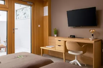TV i/ili zabavni centar u objektu Wind Rose Wellness Villas, Villa Bura