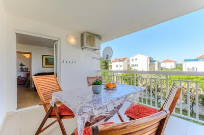 Balkon ili terasa u objektu Beach front apartment Wojtek