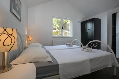 Krevet ili kreveti u jedinici u objektu Stella Maris - Penthouse, Hvar