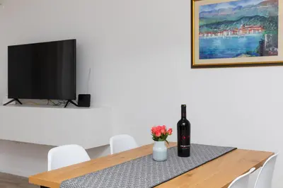 TV i/ili zabavni centar u objektu Two Flowers Luxury Apartment