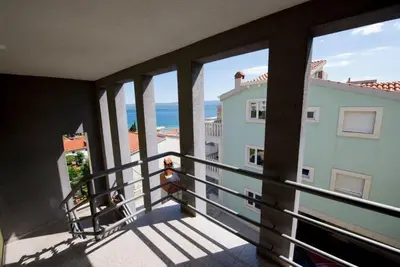 Balkon ili terasa u objektu Studio apartment in Duce with sea view, balcony, air conditioning, WiFi 132-7