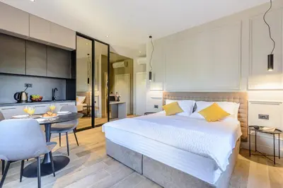 Krevet ili kreveti u jedinici u objektu Dora rooms and studios