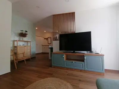 TV i/ili zabavni centar u objektu Apartmani Mares - 20 m from the beach