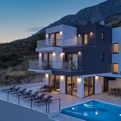 Seaview Villa Marila with a private pool with hydromassage