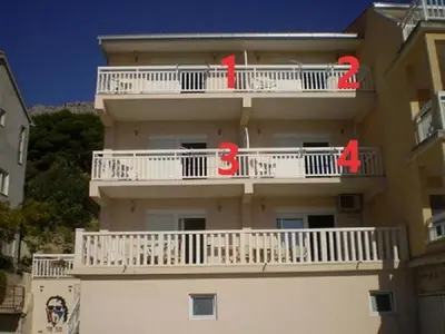 Balkon ili terasa u objektu Apartment in Duce with sea view, balcony, air conditioning, WiFi 5060-1