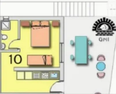 Tlocrt objekta Top 10-1 bedroom apt/terrace