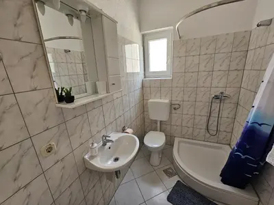 Kupaonica u objektu Apartment in Duce with sea view, balcony, air conditioning, W-LAN 5067-2