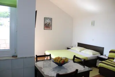 Krevet ili kreveti u jedinici u objektu Studio apartment in Duce with sea view, balcony, air conditioning, WiFi 5067-6