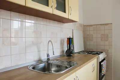 Kuhinja ili čajna kuhinja u objektu Apartment Nedo with Sea View