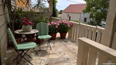 Balkon ili terasa u objektu Studio apartment in Bol with sea view, terrace, air conditioning, WiFi 3634-1