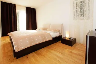 Krevet ili kreveti u jedinici u objektu Apartment Bol A6 with Pool from 45 EUR per Person
